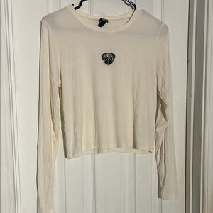 Wild Fable Cream Long Sleeve Top with Dog Patch